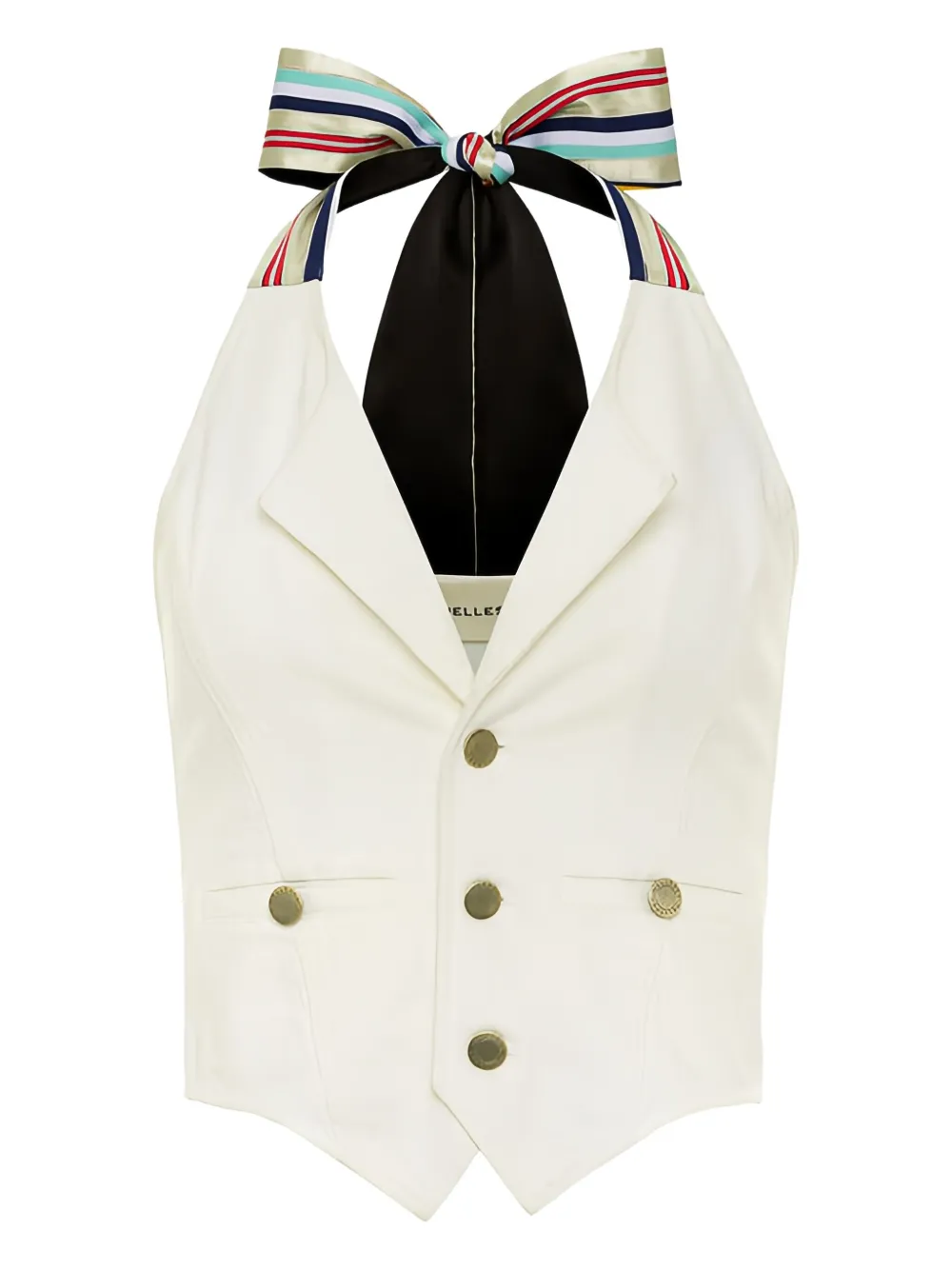 Hellessy Hal Stripe-detail Halter-neck Vest In Neutral