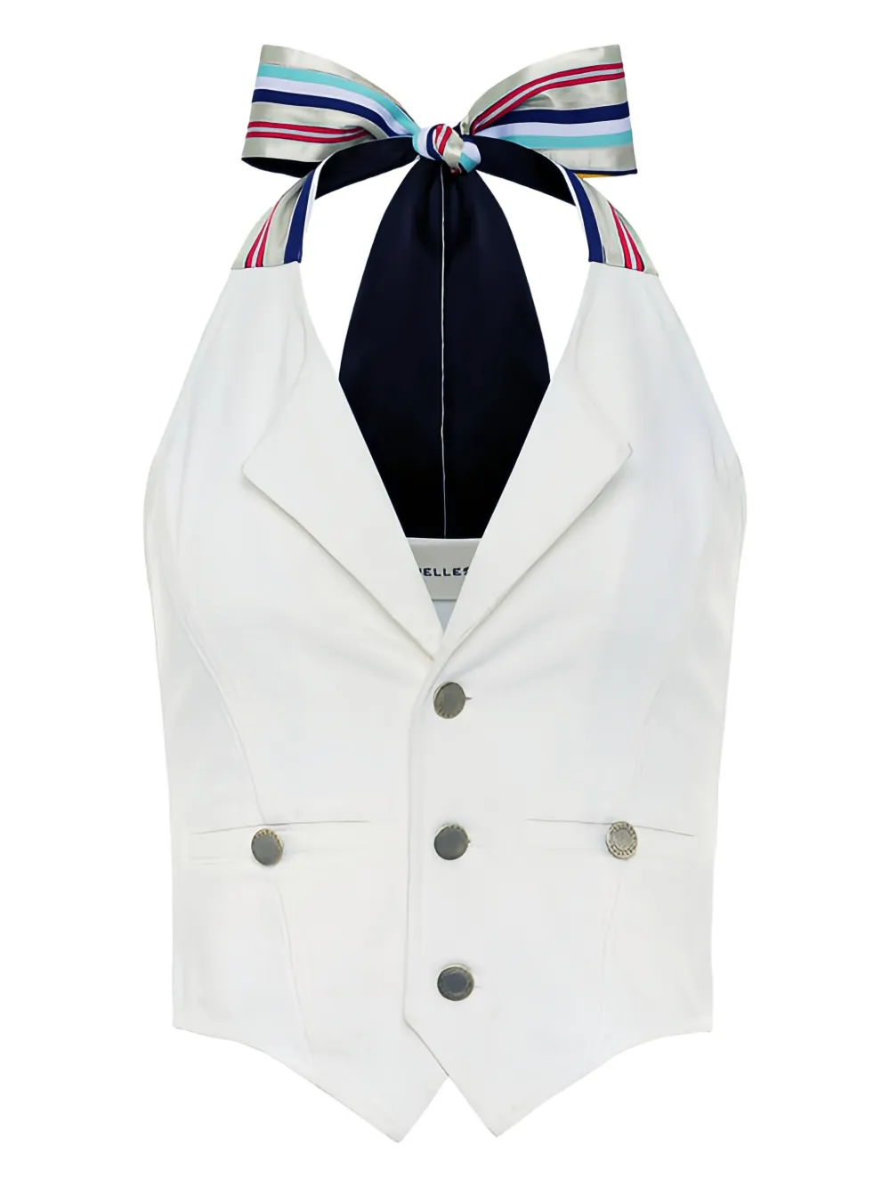 Hellessy Hal stripe-detail halter-neck vest | White | Image 1