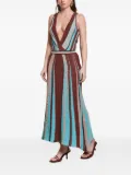 Akep striped knitted maxi day dress - Brown