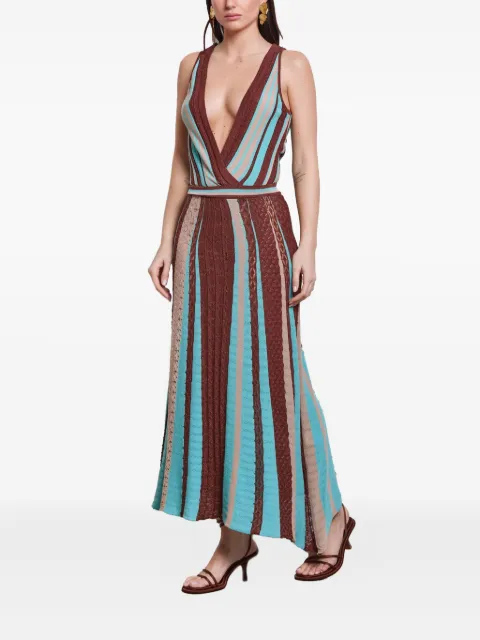 Akep striped knitted maxi day dress