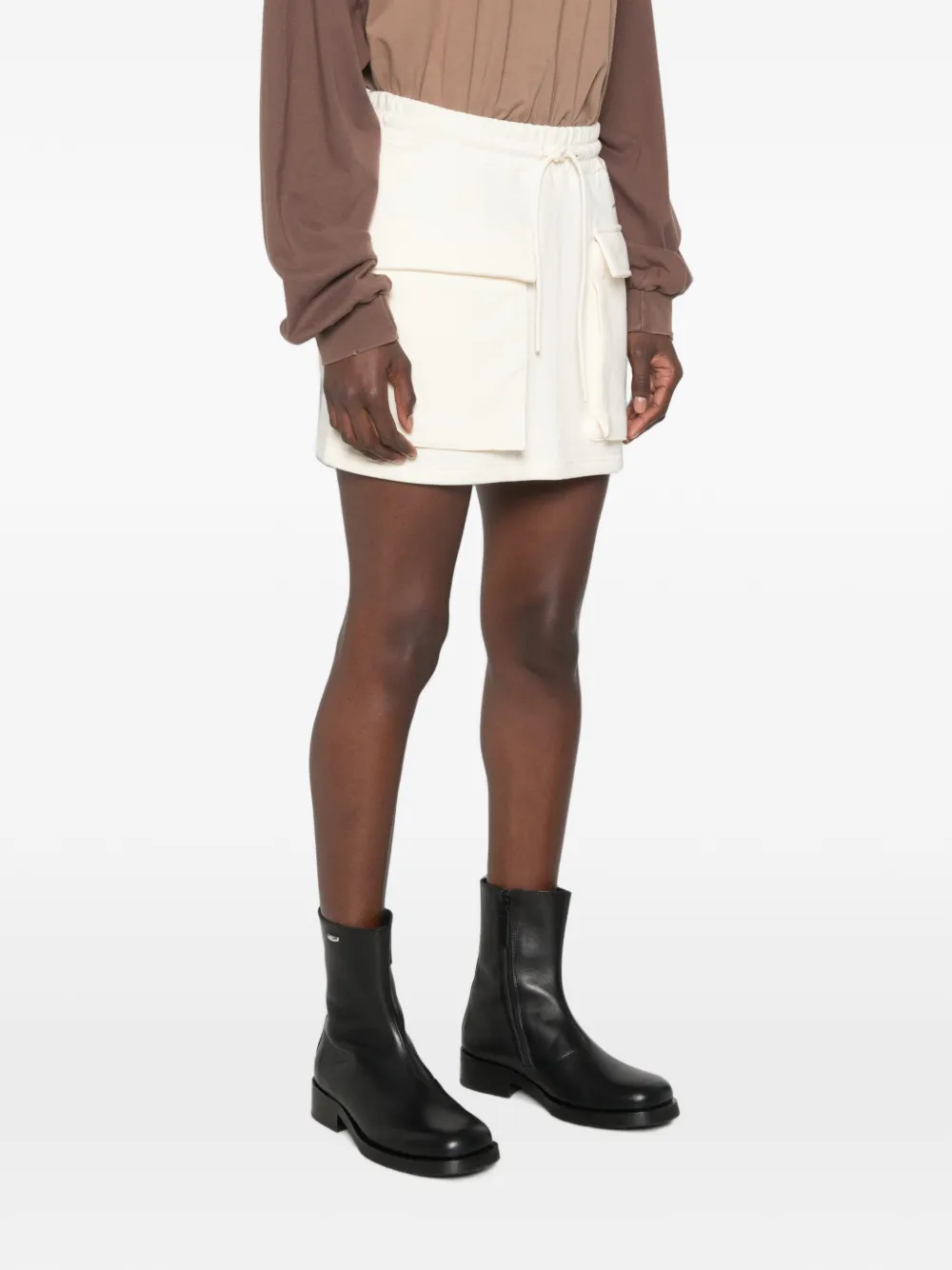 MSGM Mini-rok met trekkoord Beige