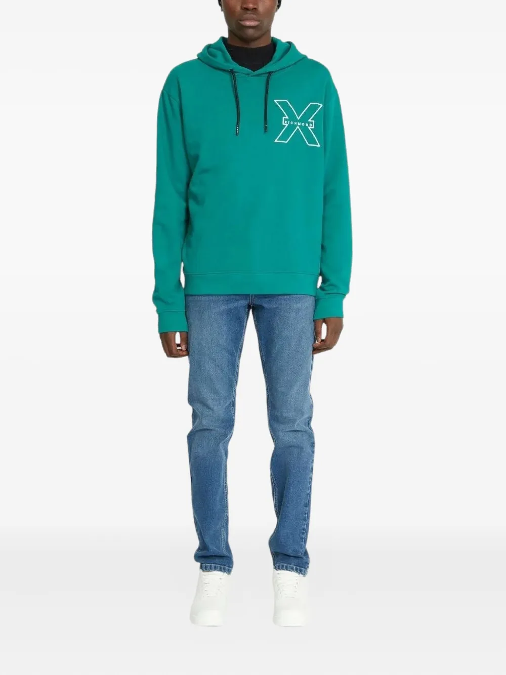 John Richmond Hoodie met print Groen