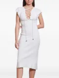 Akep lace-up midi dress - White