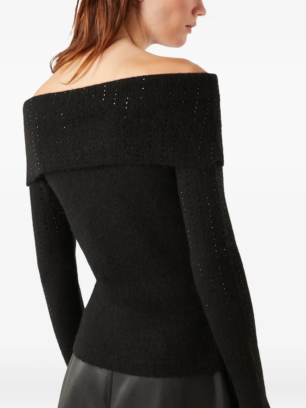 Pennyblack off-shoulder sequin-embellished sweater Zwart