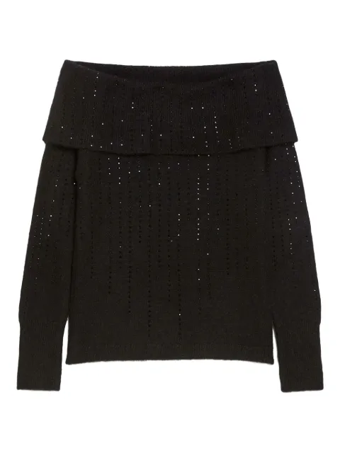 Pennyblack off-shoulder sequin-embellished sweater