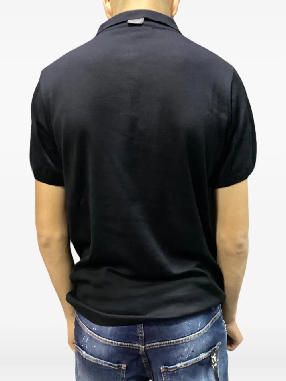 YES LONDON zip-neck polo shirt - Zwart