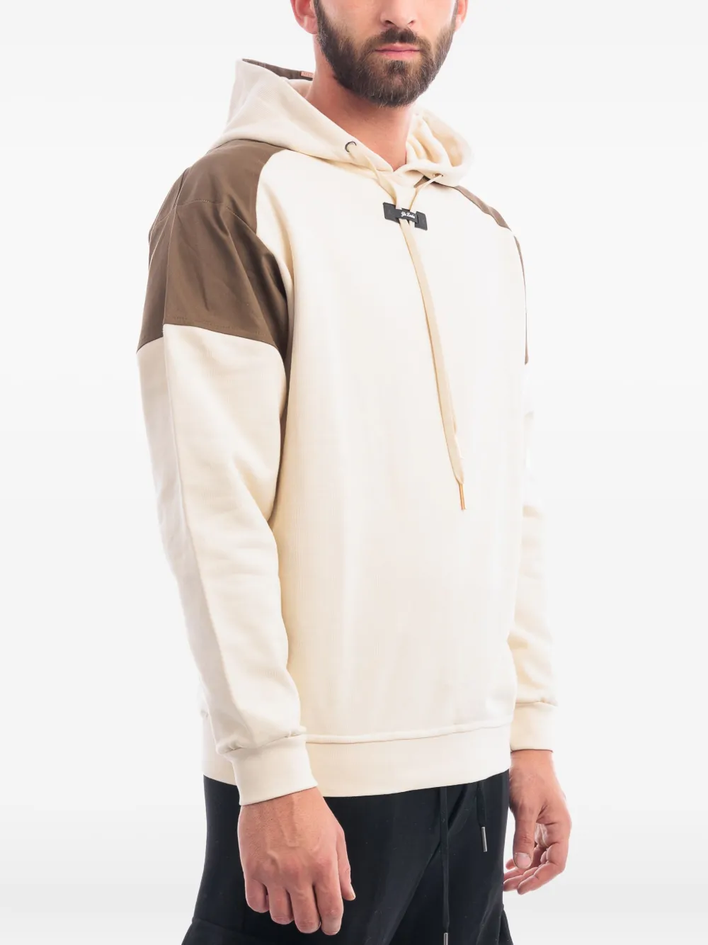 YES LONDON Hoodie met vlakken en capuchon Beige