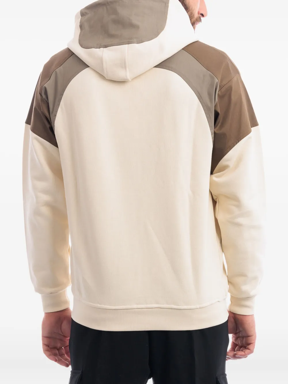 YES LONDON Hoodie met vlakken en capuchon Beige