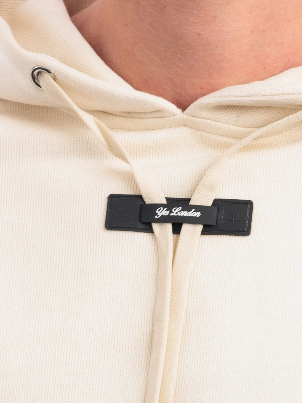 YES LONDON Hoodie met vlakken en capuchon Beige