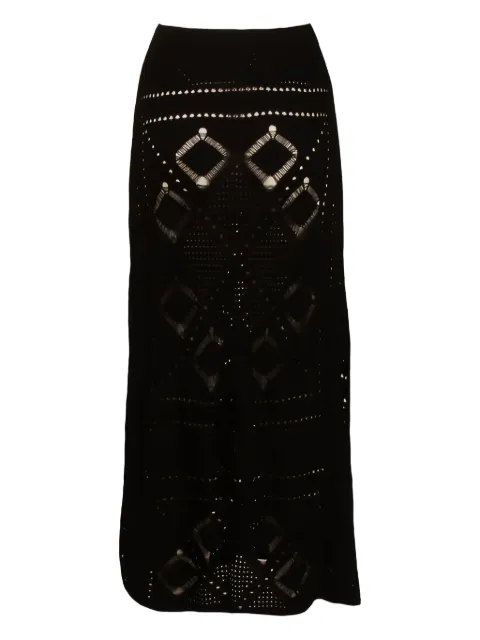 Akep crochet-pattern midi skirt