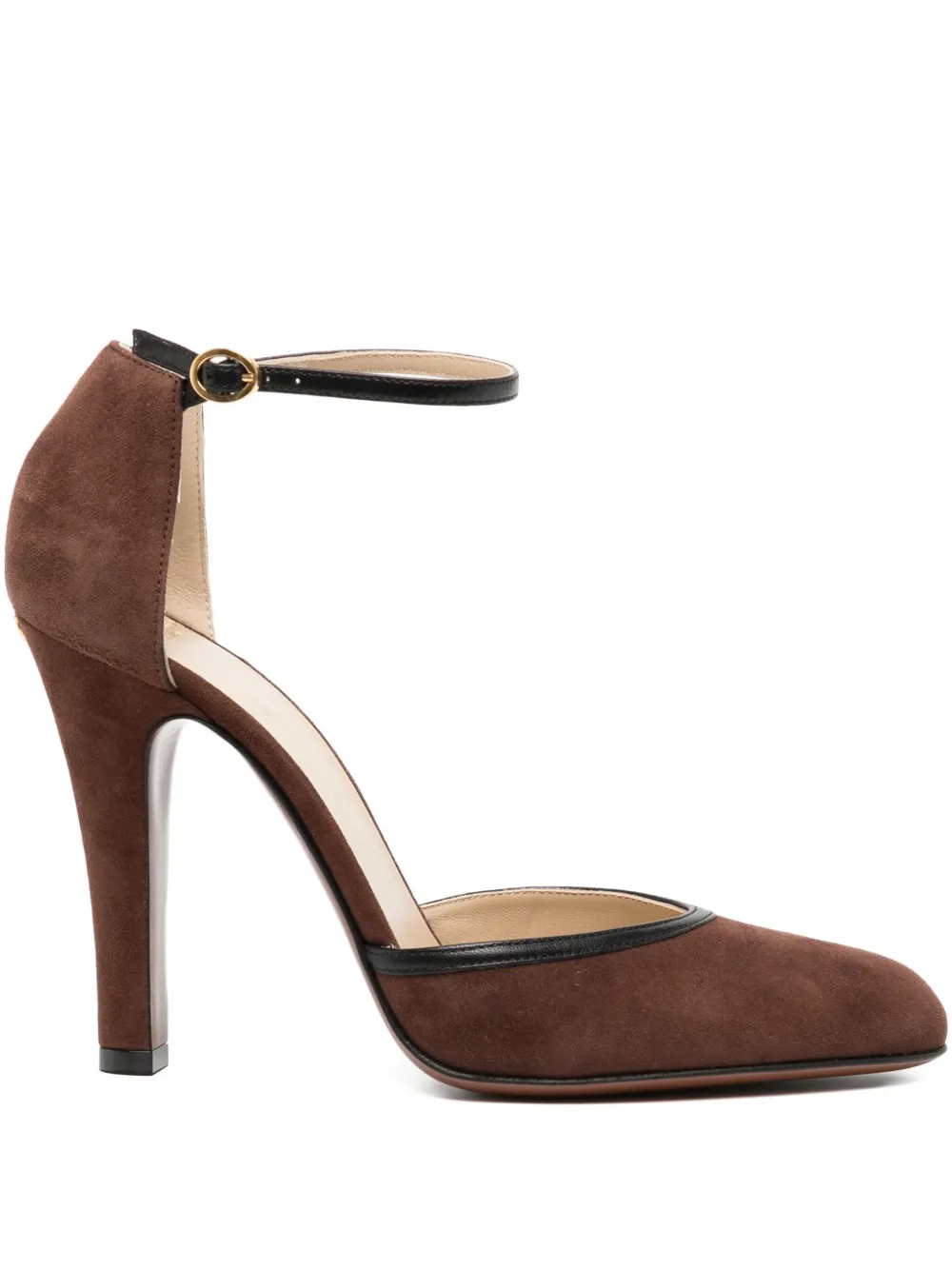 Valentino Garavani 100mm ankle-strap heeled pumps Brown