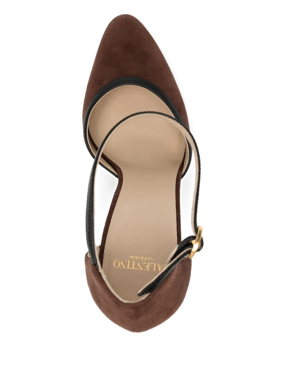 Valentino Garavani 100mm ankle-strap heeled pumps Brown