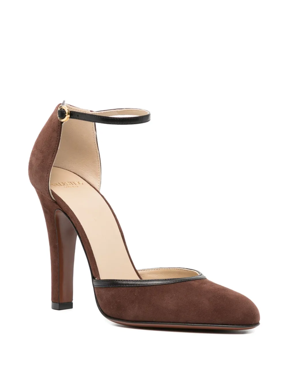 Valentino Garavani 100mm ankle-strap heeled pumps Brown