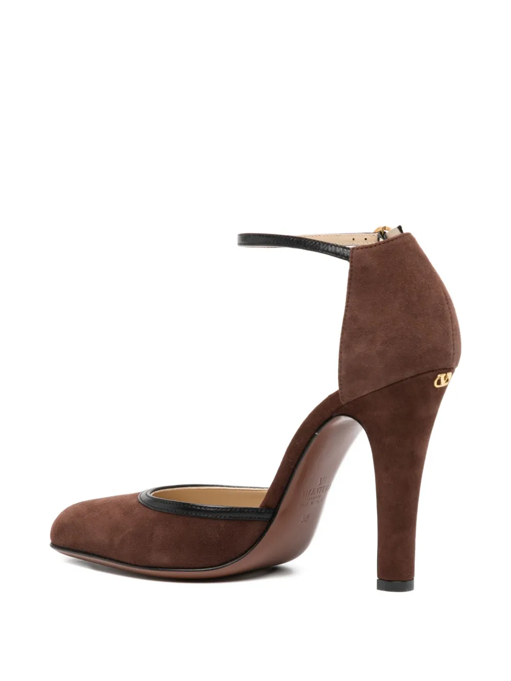 Valentino Garavani 100mm ankle-strap heeled pumps Brown