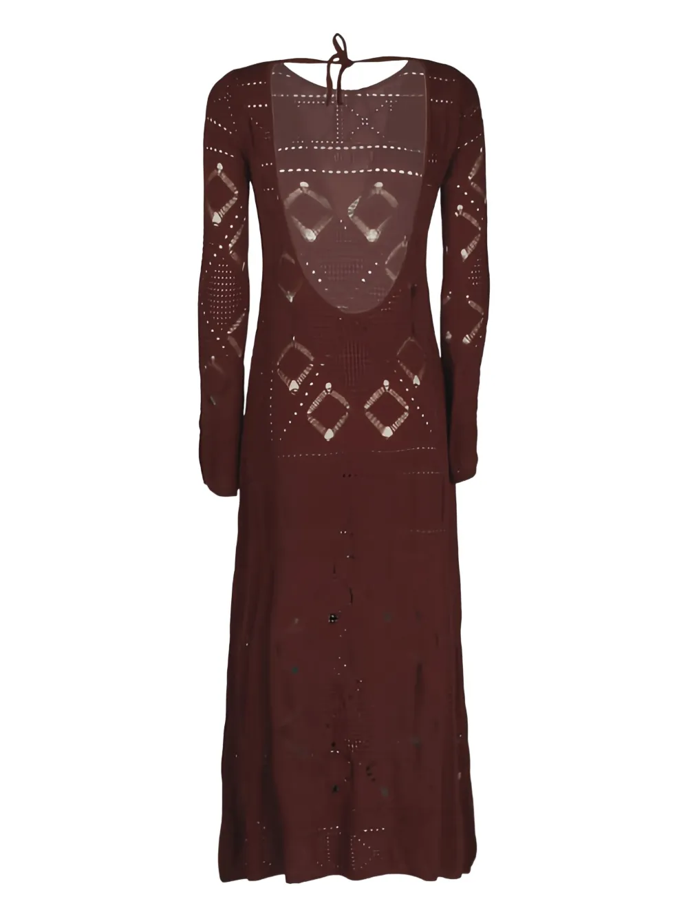 Akep crochet-knit maxi dress - Bruin