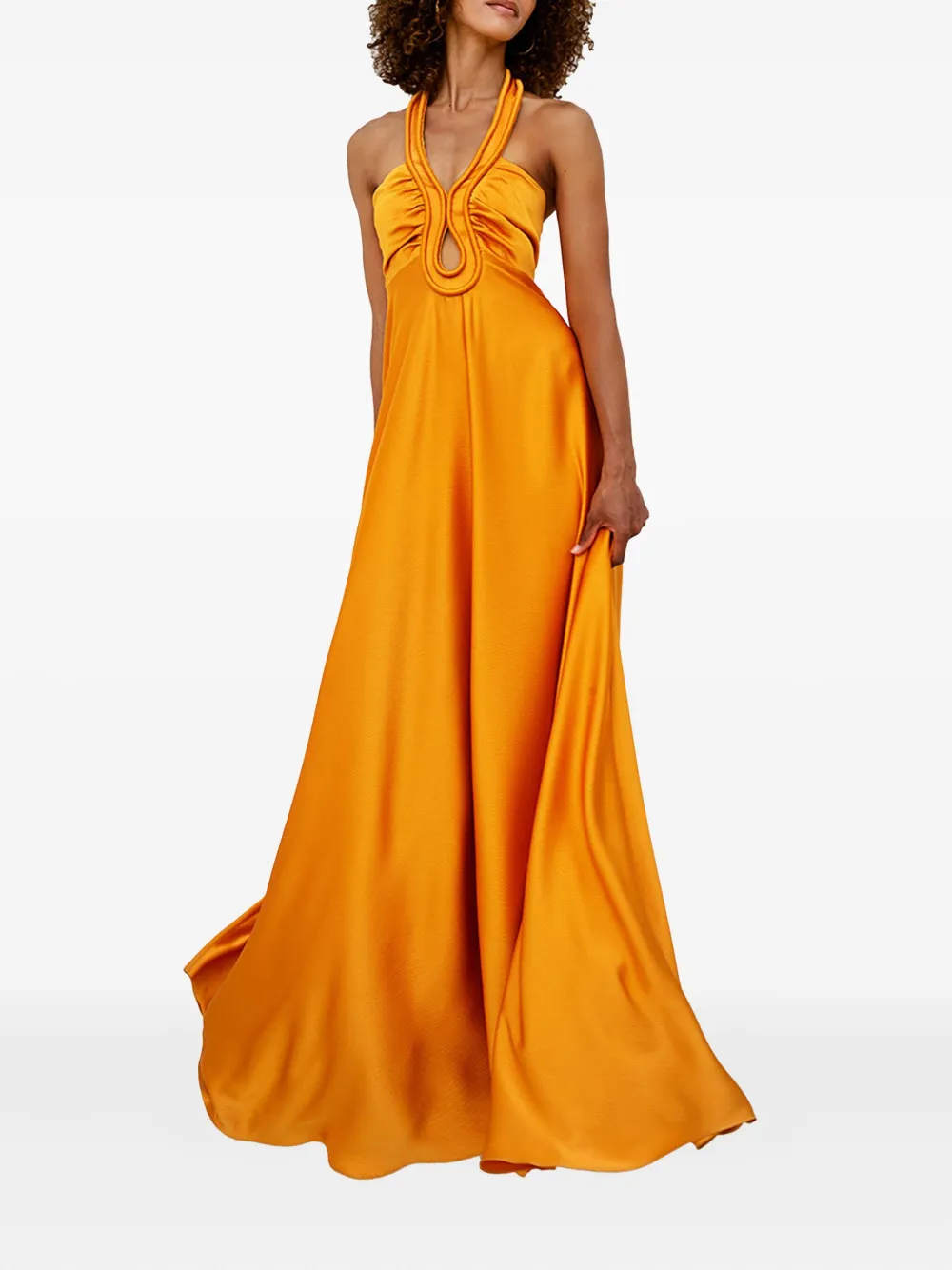 TWINSET Gedrapeerde maxi-jurk Oranje