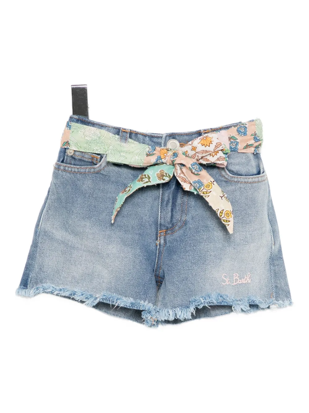MC2 Saint Barth Kids logo-embroidered denim shorts - ブルー MC2 Saint Barth Kids logo-embroidered denim shorts - ブルー