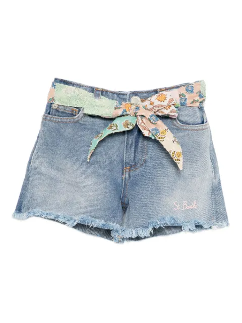MC2 Saint Barth Kids logo-embroidered denim shorts