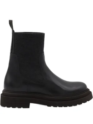 Sacai レザー チェルシーブーツ | ブラック | FARFETCH JP