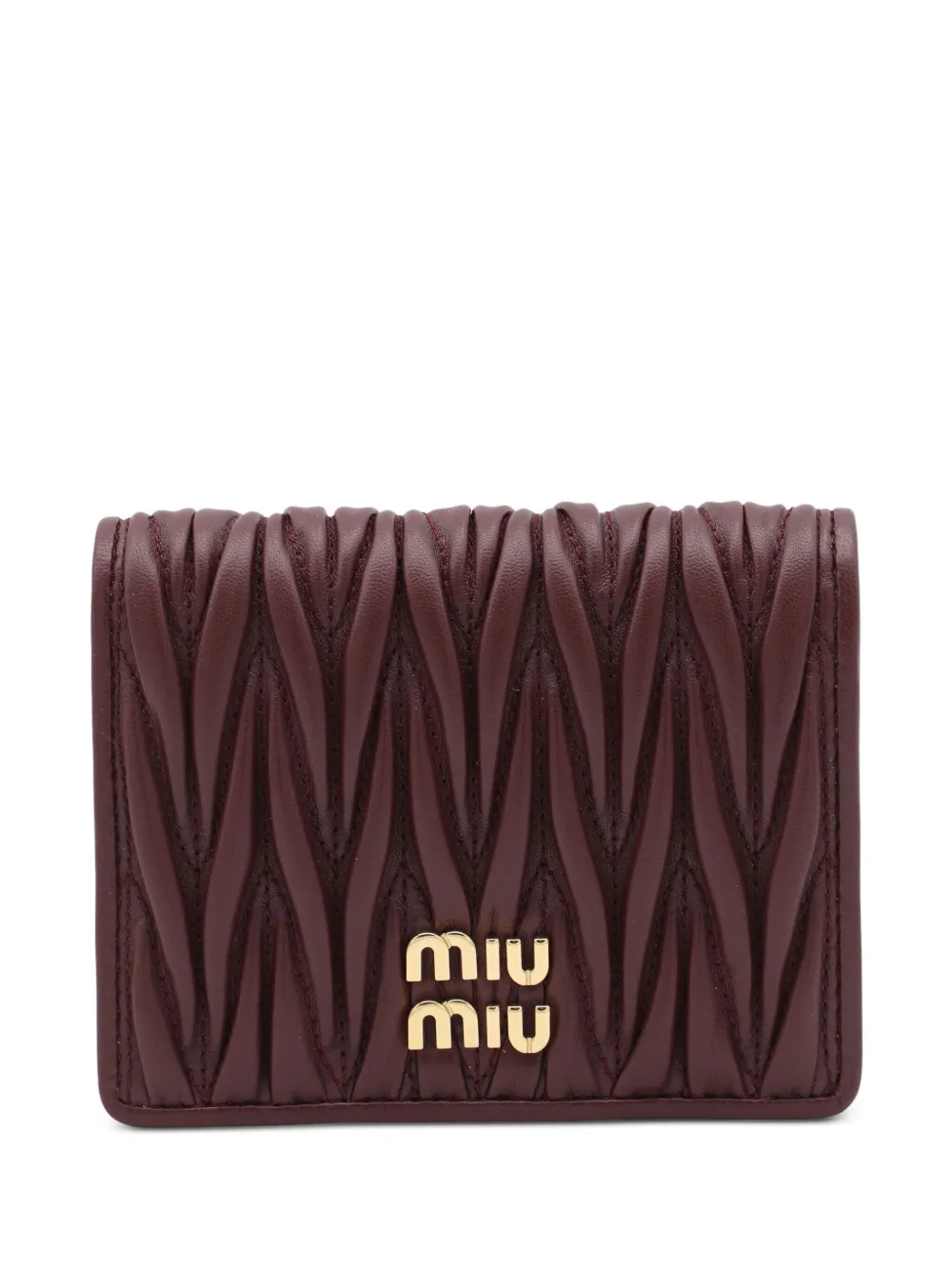Miu matelassé leather wallet Rood