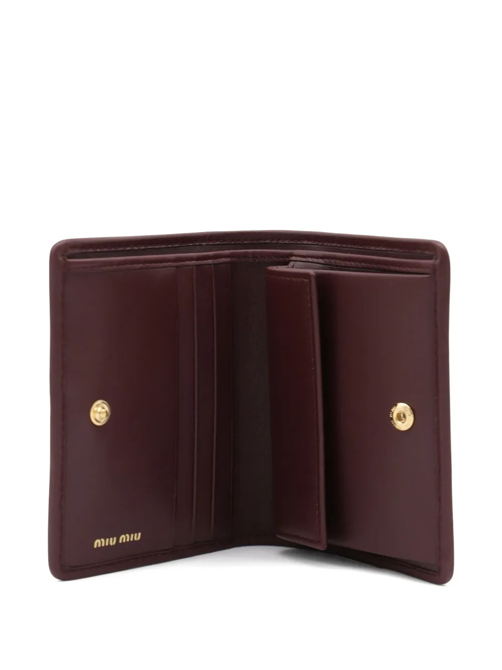 Miu matelassé leather wallet Rood