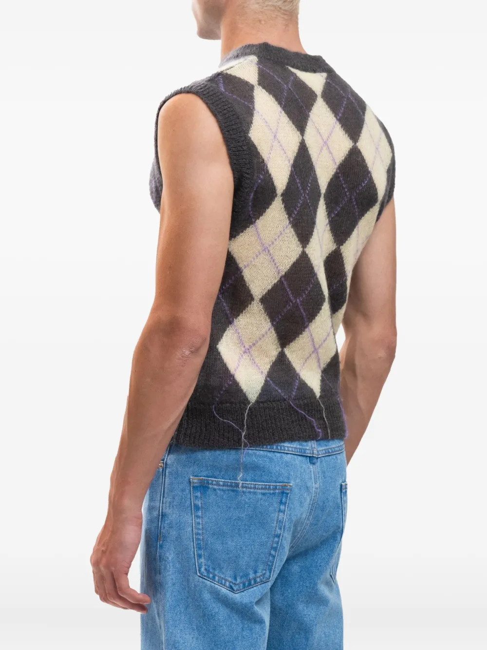  Marni Argyle Sweater Vest - Neutrals 