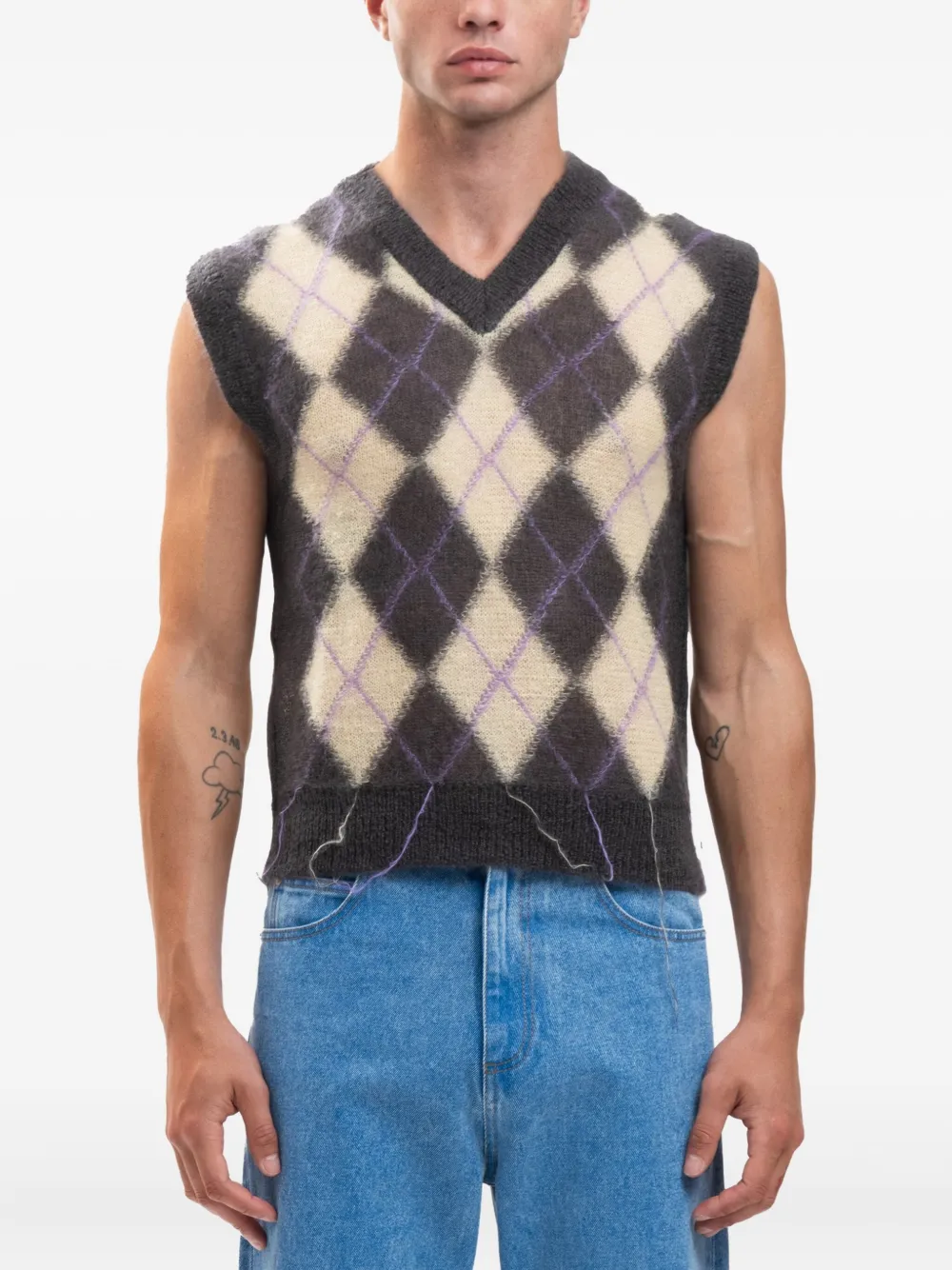 Marni argyle sweater vest | Neutrals | Image 1