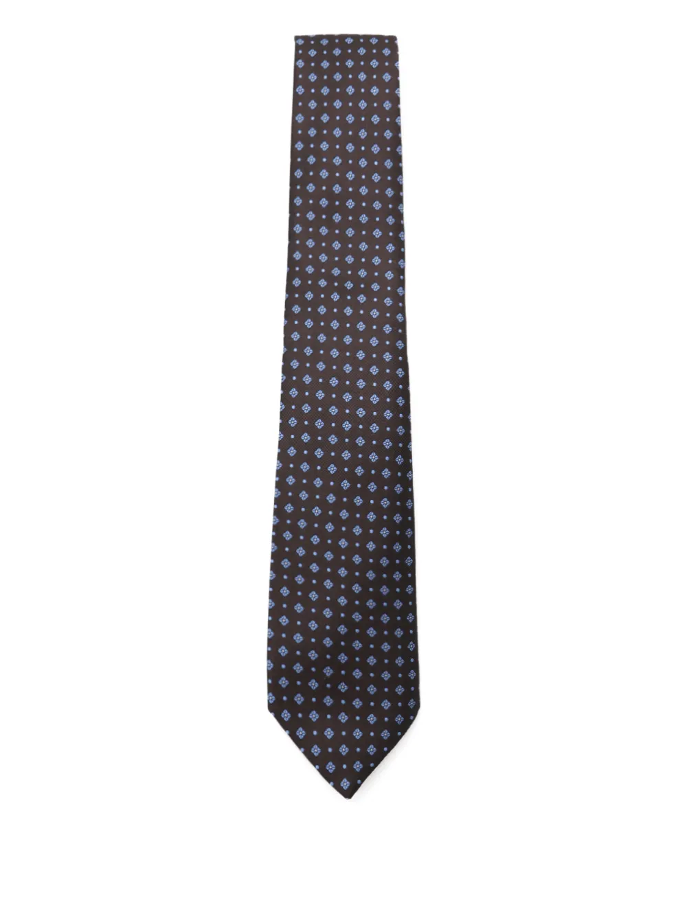 Canali Patterned Wool Tie In Blue