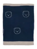 Baby Lord bear-intarsia knitted sleeping bag - Blue
