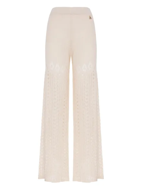 Akep knitted lace-insert trousers