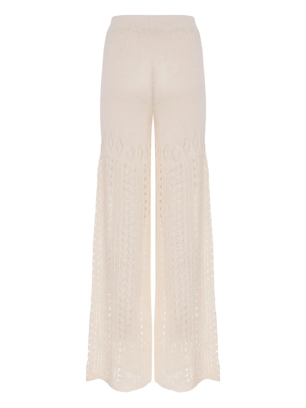 Akep knitted lace-insert trousers Beige