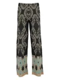 Akep damask-pattern trousers - Black