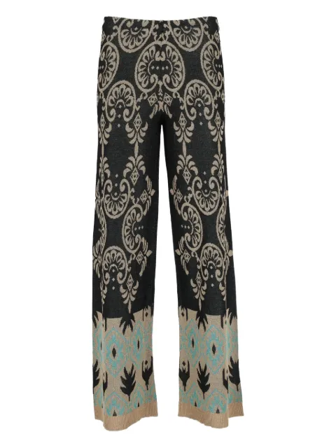 Akep damask-pattern trousers