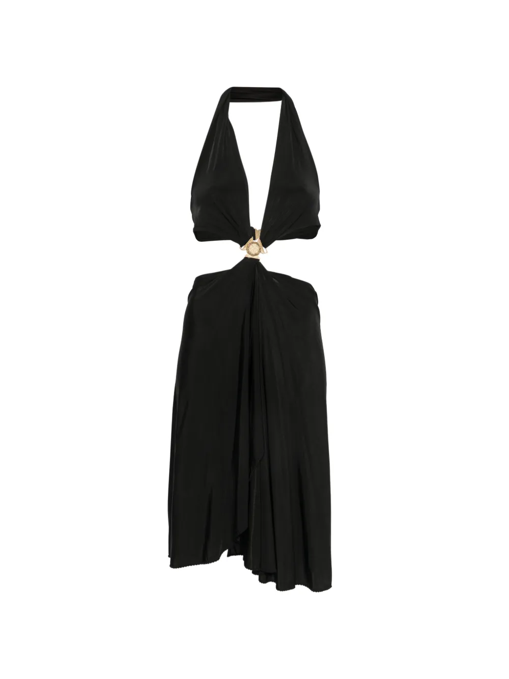 Balmain Neckholder-Midikleid mit Cut-Outs - Schwarz