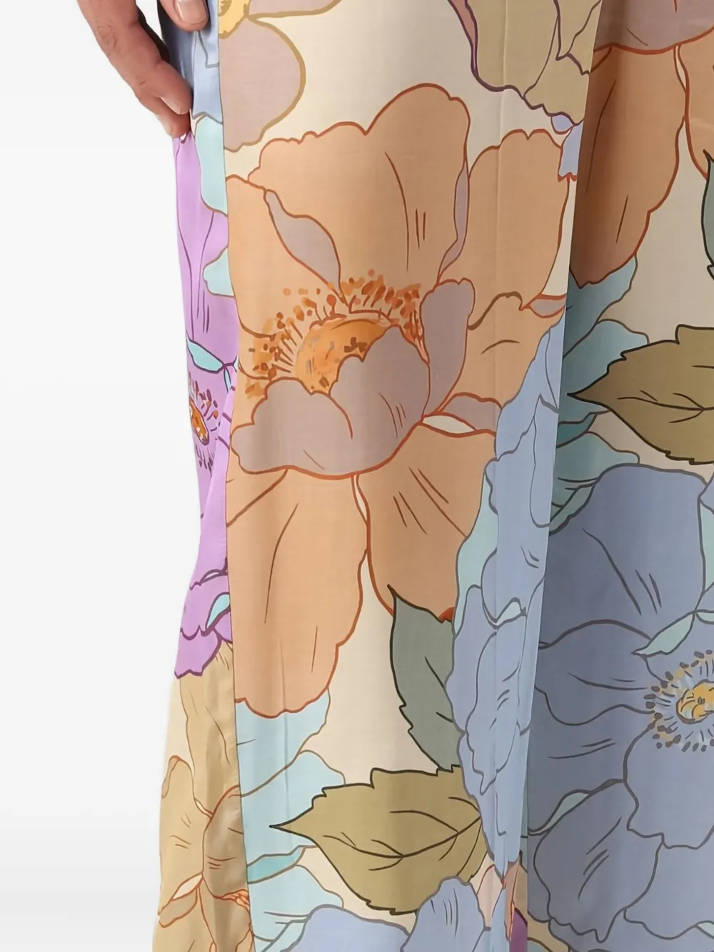 kaos Broek met bloemenprint Veelkleurig