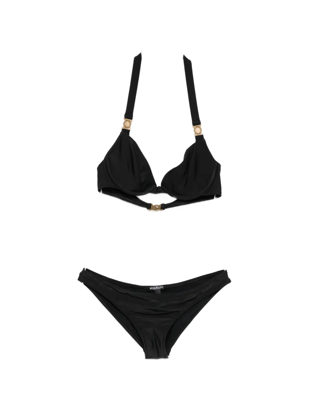 Balmain Neckholder-Bikini - Schwarz