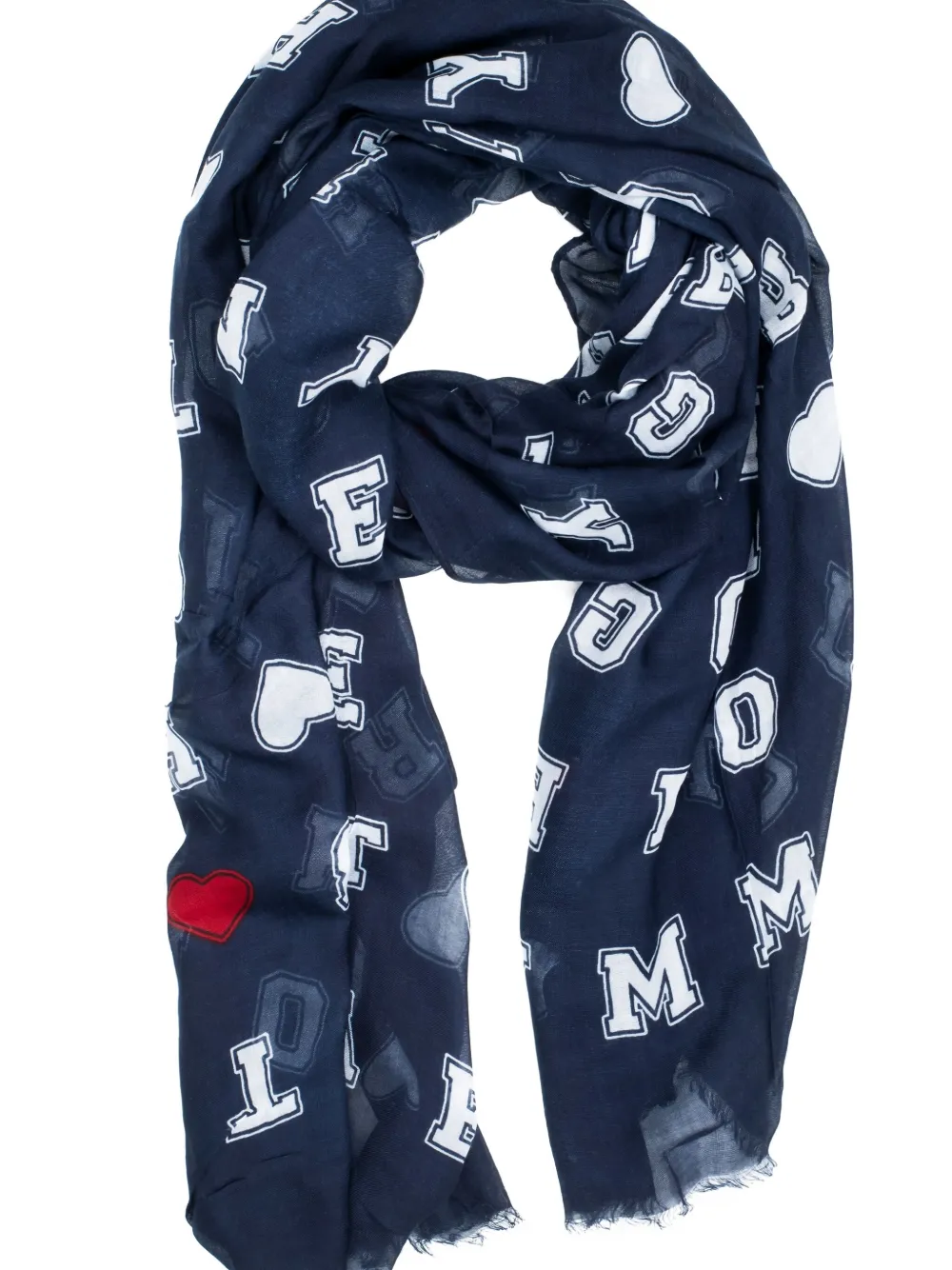 Tommy Hilfiger heart logo-print scarf - Blauw