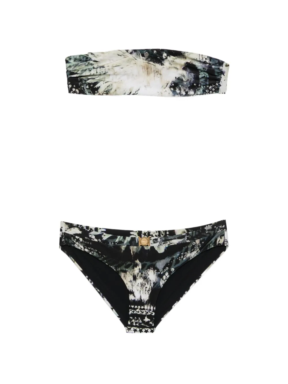 Balmain Bikini mit abstraktem Print - Schwarz