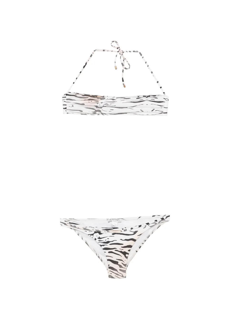 Balmain Bikini mit Tiger-Print - Weiß
