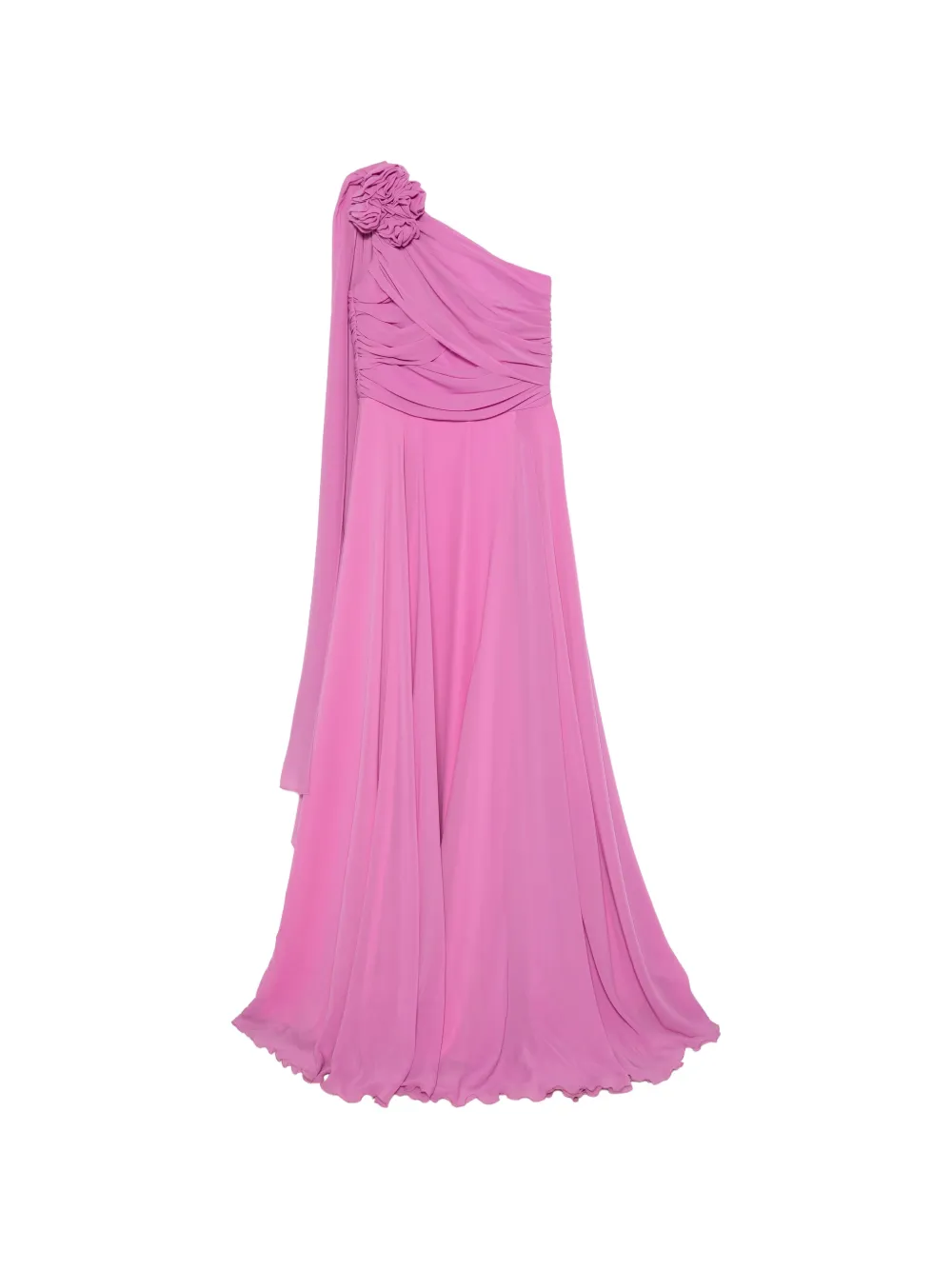 ALESSANDRO LEGORA one-shoulder floral-appliqué maxi dress