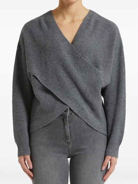 Pennyblack Urial cross-front ribbed sweater