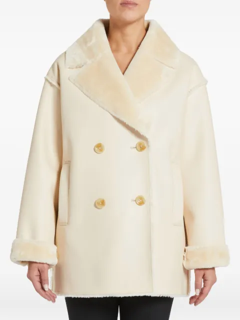 Pennyblack faux-fur collar double-breasted coat