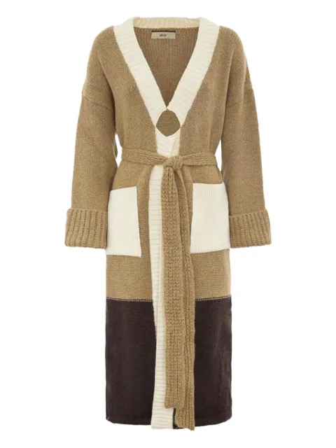Akep colour-block belted coat