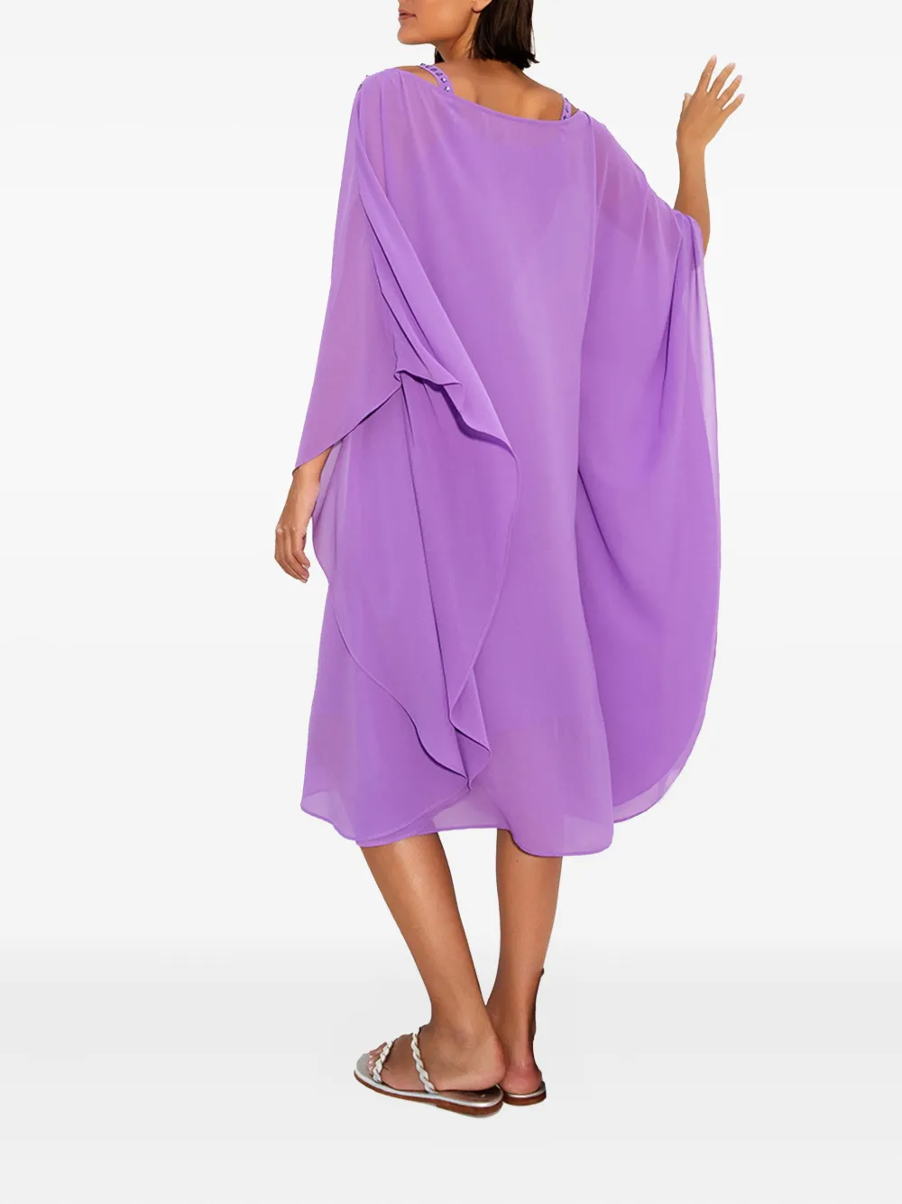 TWINSET embellished cape midi dress Paars