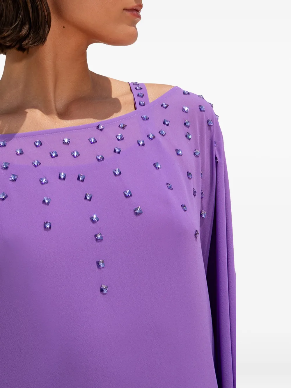 TWINSET embellished cape midi dress Paars
