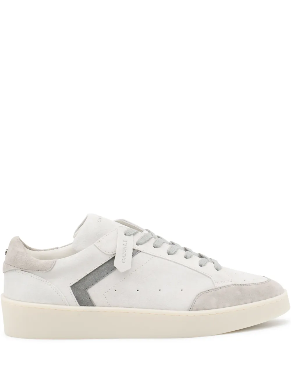 Canali leather panelled sneakers White