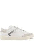 Canali leather panelled sneakers - White