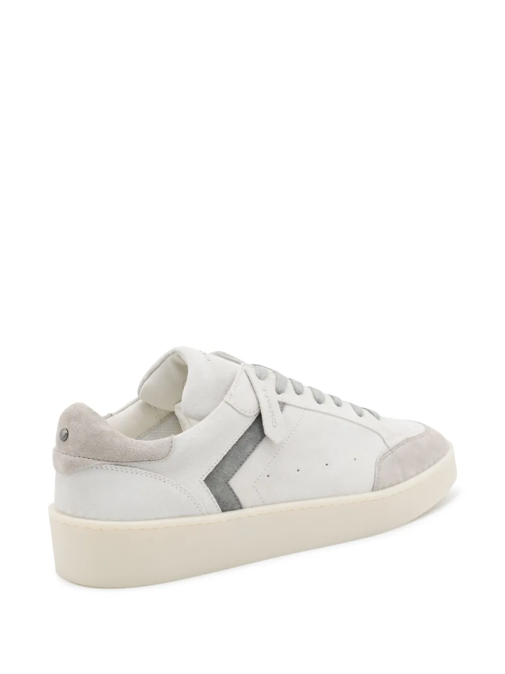 Canali leather panelled sneakers White