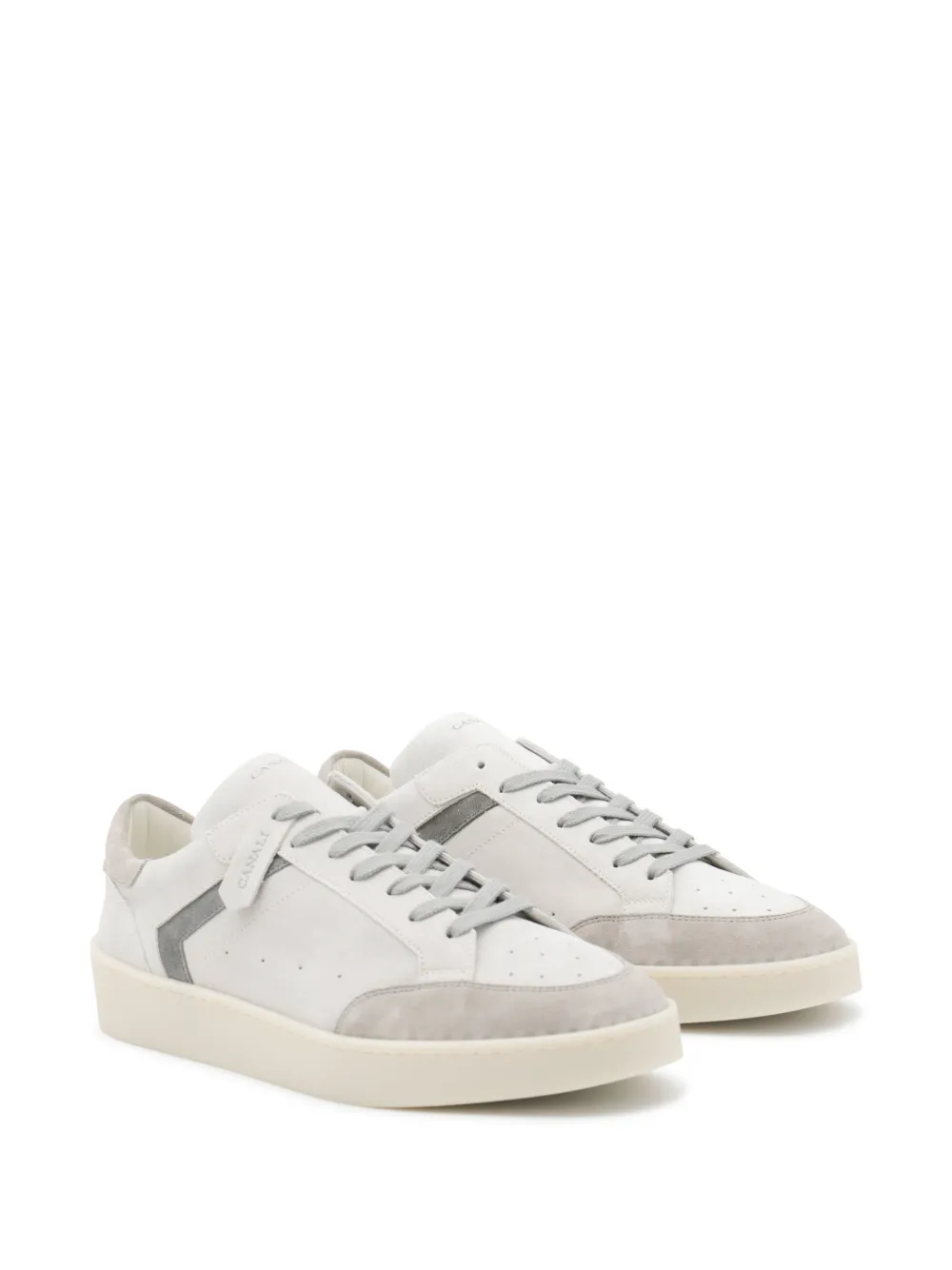 Canali leather panelled sneakers White