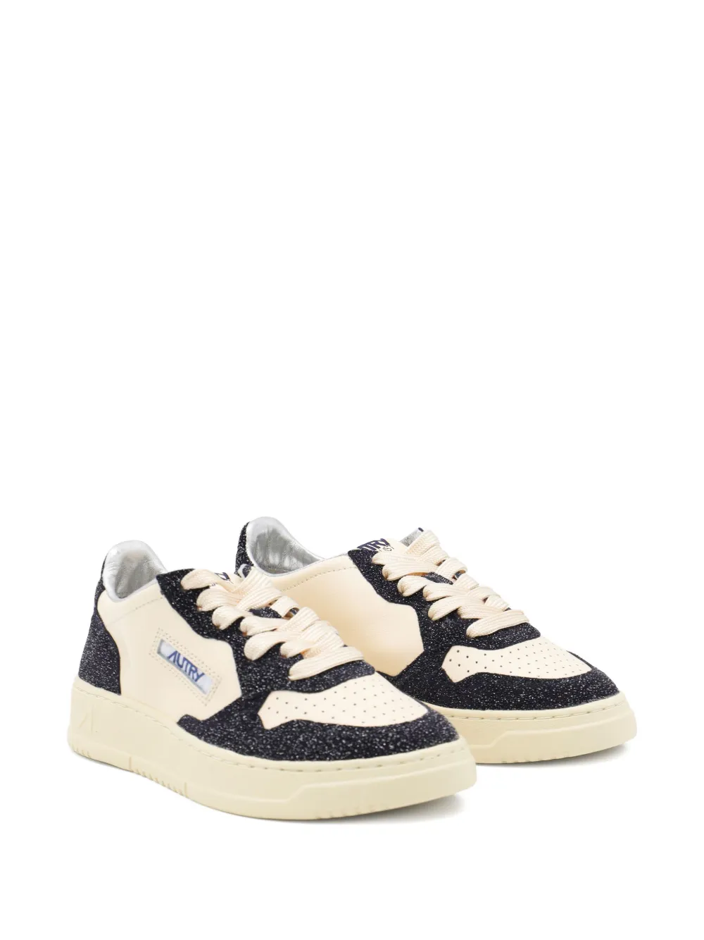 Autry Medalist glitter-panel low-top sneakers Wit